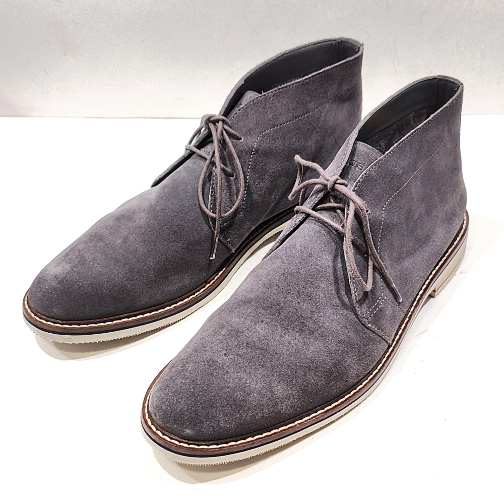 Bostonian Mens Dezmin Mid Chukka Boots Gray Suede Size 12 M US Ankle Shoes 16501